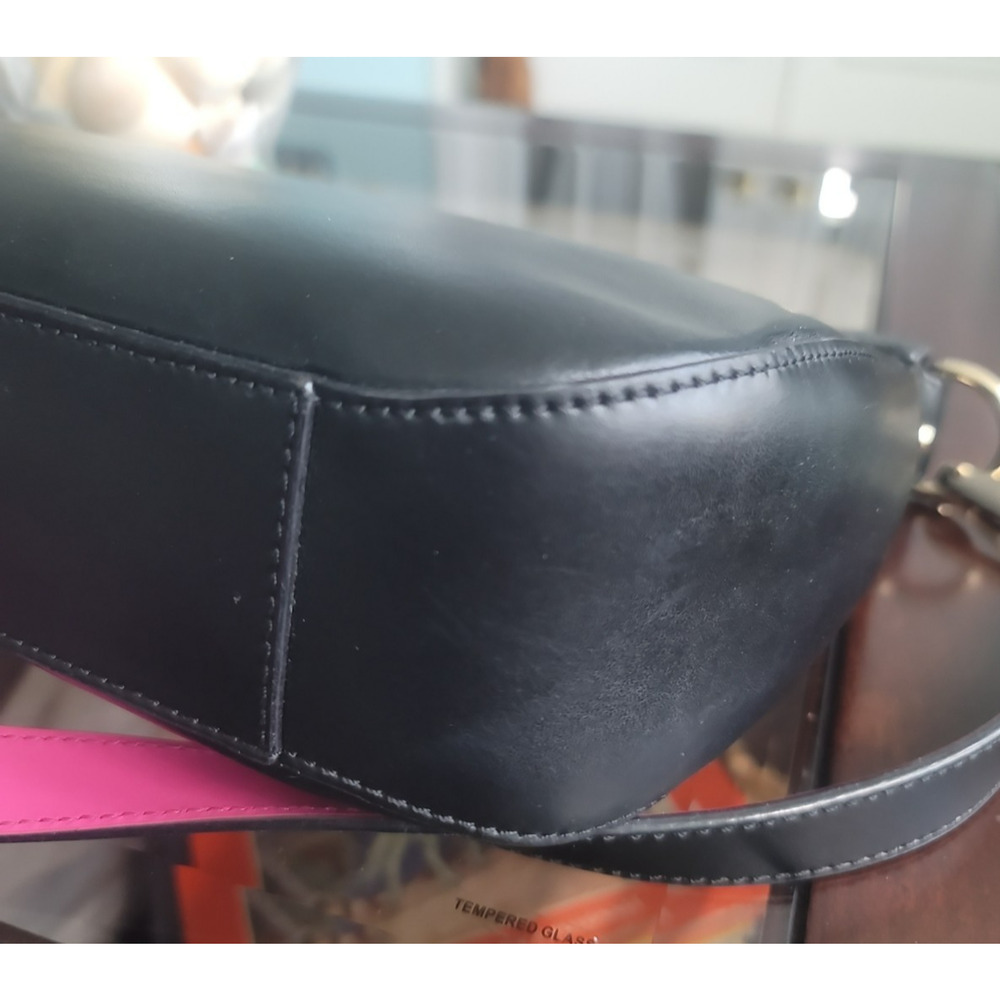 Kate Spade New York Doreen Black Leather Logo Flap Closure Crossbody Bag Pink - Picture 10 of 16